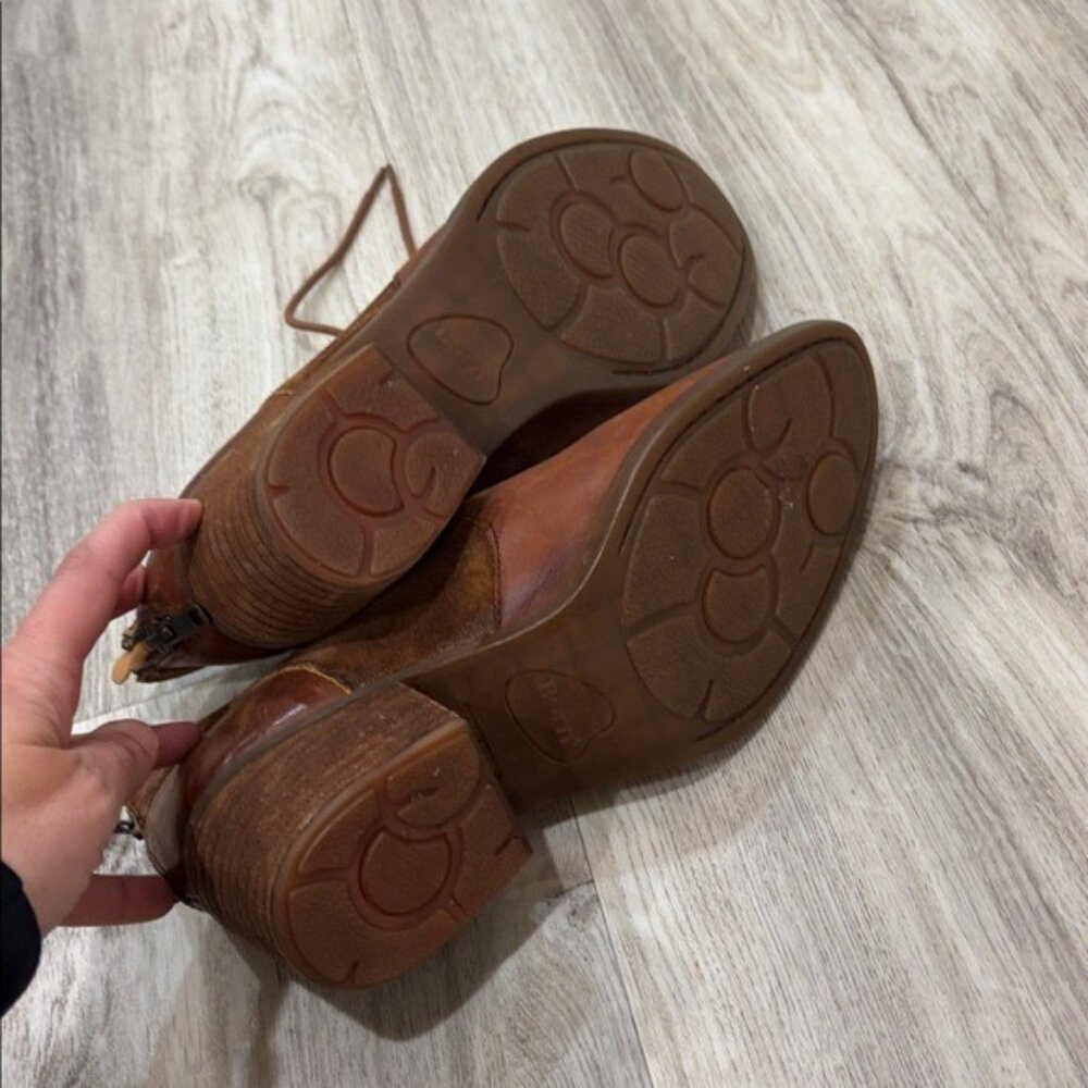 BORN Brown Ankle Boots with Cutout Design SIZE 10 - Picture 3 of 6